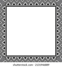 Abstract Aztec frame. Black square frames with tribal patterns. Vector Illustration. Border template.