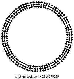 Abstract Aztec frame. Circle tribal ethnic pattern in black and white color background. Tattoo concept.