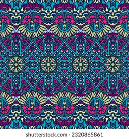 Abstract aztec geometric doodle shapes seamless pattern ornamental. Textile ethnic vintage print vector ethnic hand drawn
