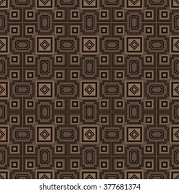 Abstract aztec seamless pattern in brown shades. Boho chic style.