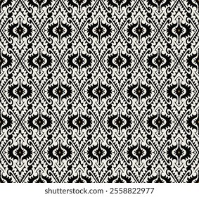 Abstract aztec texture print design. Black shapes