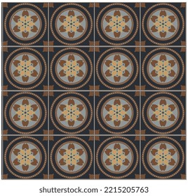 Resumen azulejo suelo de baldosa, fondo geométrico.Baldosas de suelo portugués azulejo diseño patrón.Tapón de suelo Talavera tapicería.Diseño cerámico.