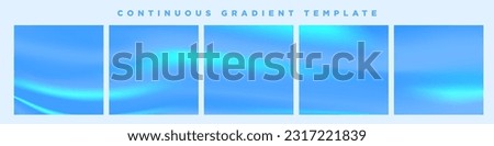Abstract Azure Blue Gradient Carousel Ad Template. Continuous Square Card Templates. Five gradient backdrops. Perfect for designs, feeds, social media, web, banners. Vector Illustration.