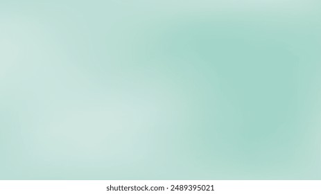 Abstract azure color air banner. Blurred light mint fresh gradient background. Pastel blue sky smooth spots. Neutral Liquid stains banner with place for your text. Vector cloudy backdrop illustration