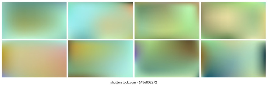 Abstract azure green blurred gradient. Horizontal vector backgrounds nature with light for product presentation, brochure, flyer, poster, banner.