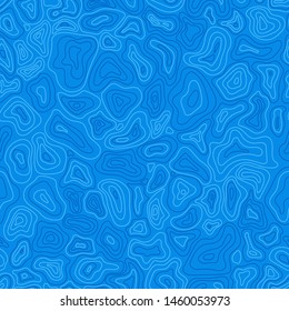 Abstract Azure Water Surface Seamless Pattern. Blue Sea Ripple. Minimalist Background with Waves.