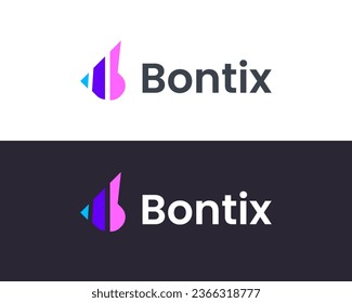 Abstract B with arrow modern logo design
