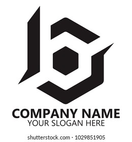 abstract b hexagon logo design on white background, Abstract graphic icon, logo design template, symbol for company name