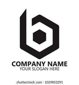 abstract b hexagon logo design on white background, Abstract graphic icon, logo design template, symbol for company name
