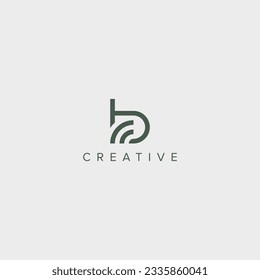 Abstrakter B-Brief verbinden Logo mit WiFi-Signal.