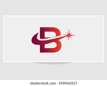 Abstract B letter logo design with spark concept. Spark B logo design	