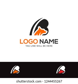 Abstract B Letter Logo with Fox Head Shape, initial B Letter Logo
