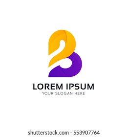 Abstract B letter logo sign company icon vector design