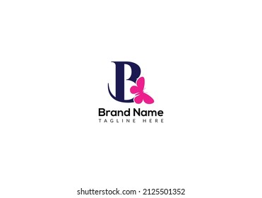 Resumen de la letra B diseño moderno de marcas de papel iniciales