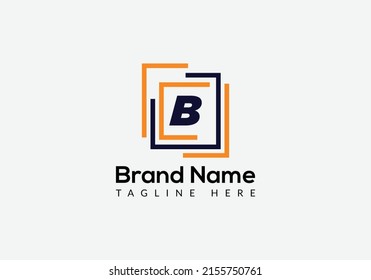 Abstract B letter modern initial logo design