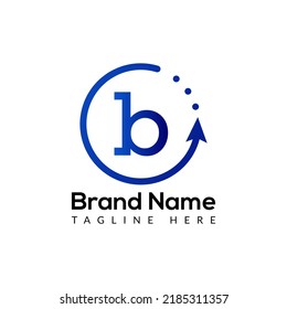 Abstract B letter modern initial arrow logo design template