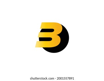 Abstract b letter modern round wordmarks initial logo design svg