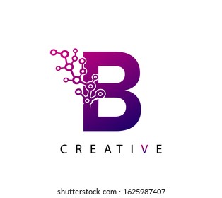 Abstract B Letter Molecules B Technology Stock Vector (Royalty Free ...