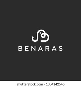 abstract b logo. elephant icon