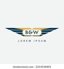 Abstract B and W wing concept Logo Template Design Vector