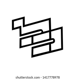 abstract b written illustration, suitable for creative logos, vector signs