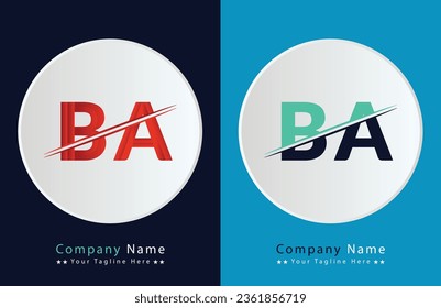 Abstract BA letter logo design template. Vector Logo Illustration.