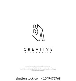 abstract BA logo letters modern lines design concept