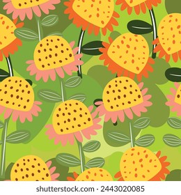 abstract  baby animals and flowers pattern. Vector illustration with cute animalsand floral. Nursery baby illustration