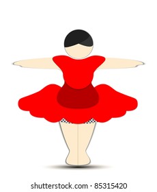 abstract baby dancer in red dress