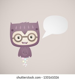 abstract baby dressed as an owl
