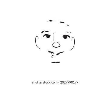 Abstract baby face. Silhouette, vector graphics.