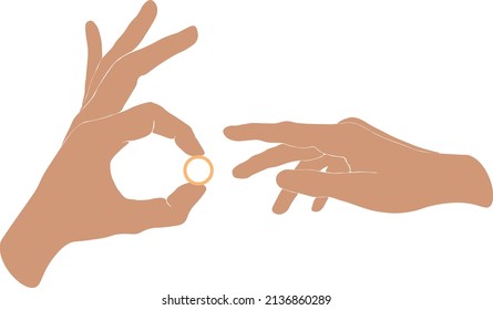 Abstract baby hands and matter