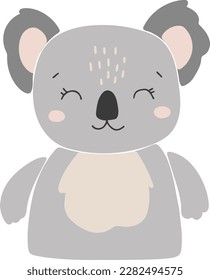Abstract baby koala vector, boho baby animals, cute animal isolated, adorable koala for print, vector illustration