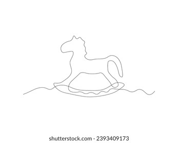 Abstract Baby Rocking Horse Continuous One Line Art Hand Drawing Sketch