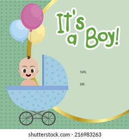 Abstract baby shower background with some special objects
