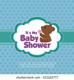 Abstract Baby shower background with some special objects