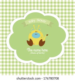 abstract baby shower label on a special background
