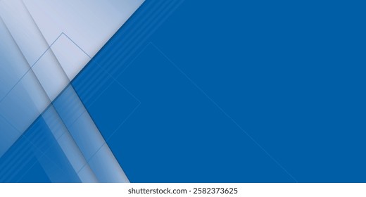 Abstract bacgkround blue and white gradient. Modern blue abstract rectangle box lines background for presentation design, banner, brocure, and business card