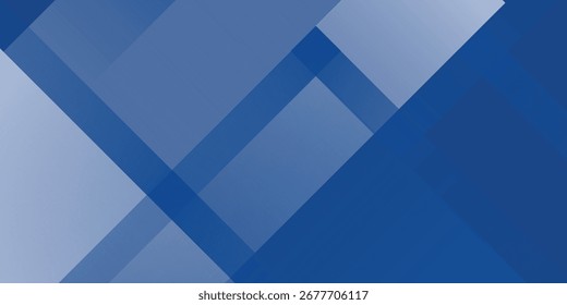 Abstrakter Hintergrund mit blauem und weißem Farbverlauf. Modernes blaues abstraktes Rechteck Linien Hintergrund für Präsentationsdesign, Banner, Broschüre.