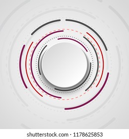 Reseña abstracta con círculos. Elemento de diseño de vectores.