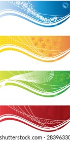 abstract bacground ornament vector cards color set
