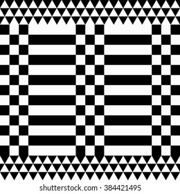 Abstract back pattern triangles and squares black