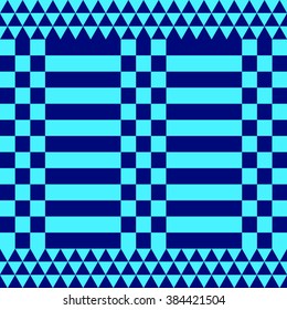 Abstract back pattern triangles and squares blue