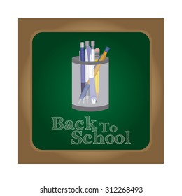 Abstract Back to school background with pencils and pens