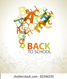 Abstract "Back to School" background with retro colored letters