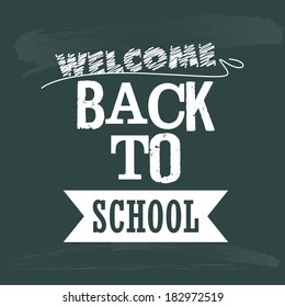 abstract back to the school text on a green background