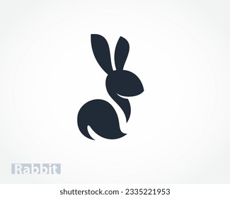 abstrakte Rückansicht Logo-Design-Vorlage für Kaninchen