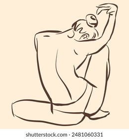 Abstract back of woman vector for illustration, card, decoration