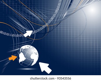 abstract backdrop with binary code, lines and copy space. Eps10