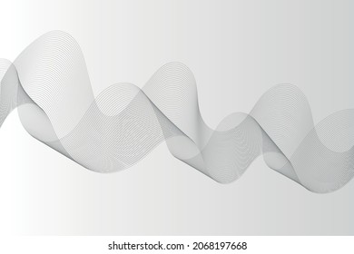 Abstract backdrop with black  lines on white background. Modern technology background, wave design. Vector illustration